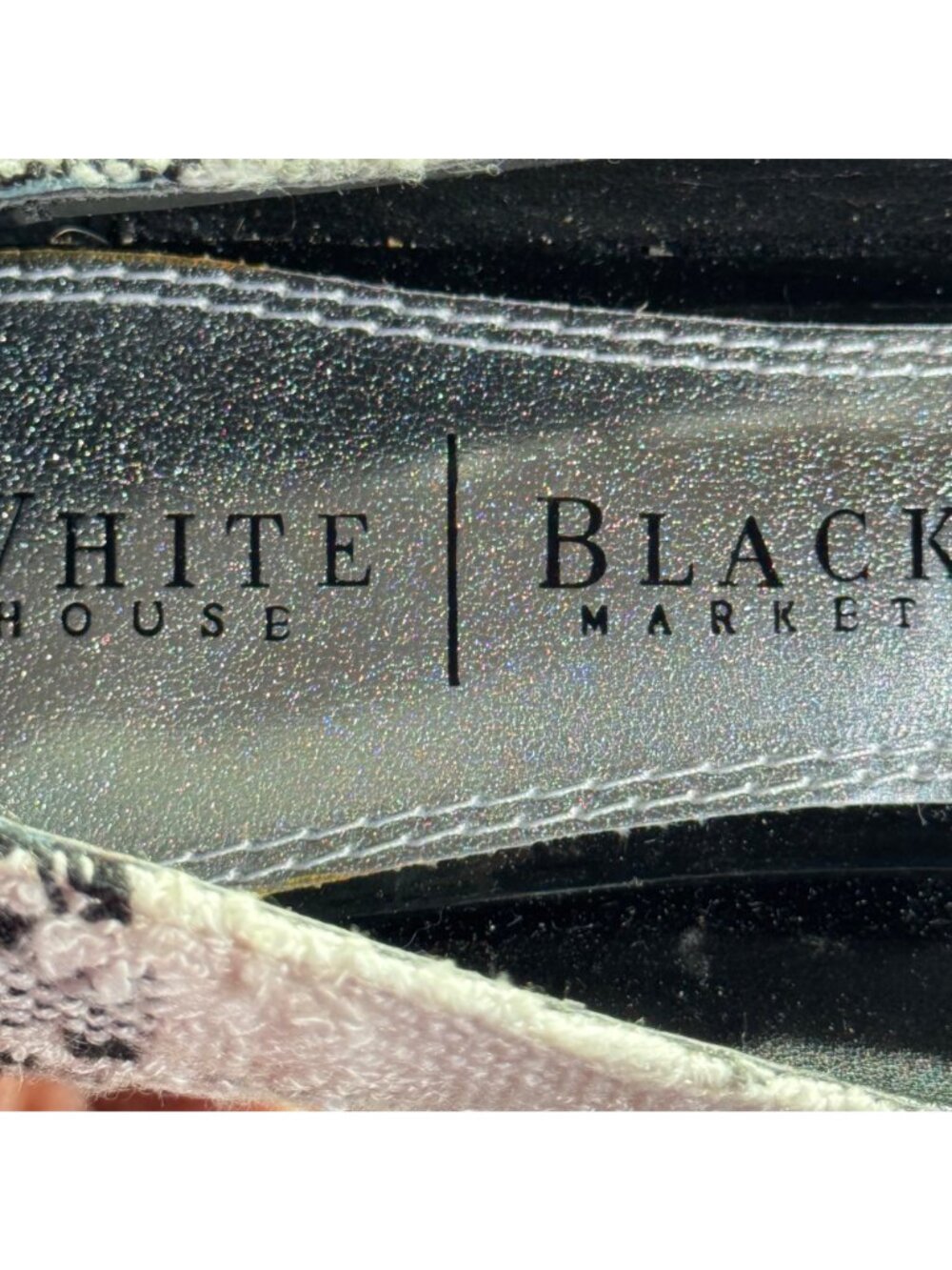 White House Black Market Sawyer Tweed Heels With Bow Accent Size 8 1/2M - Picture 8 of 11